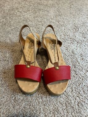 Malu Red Slingback Sandals